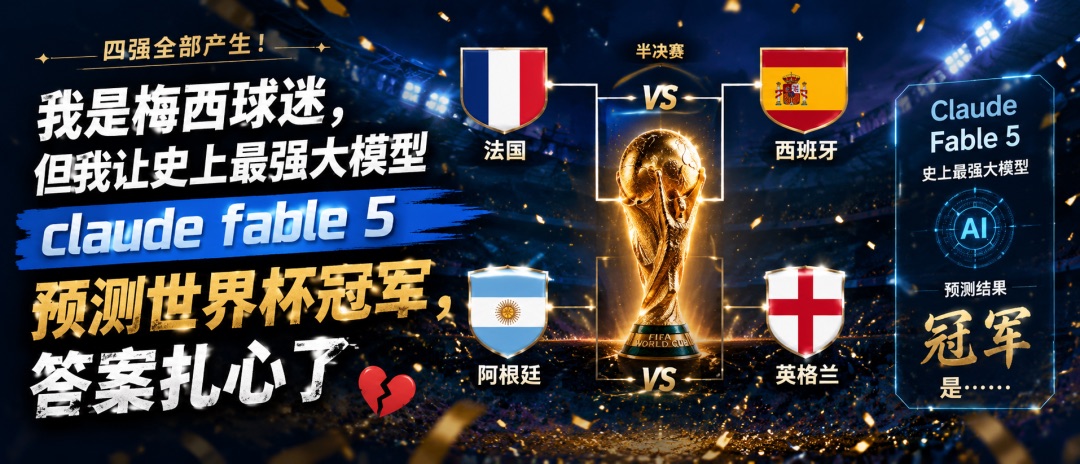 我是梅西球迷，但我让史上最强大模型 fable 5 预测世界杯冠军，答案扎心了